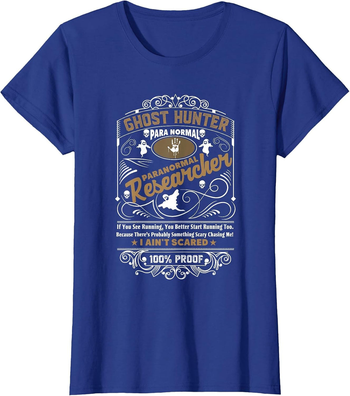 Ghost Hunter Paranormal Vintage Whisky Style T-Shirt - Royal Blue