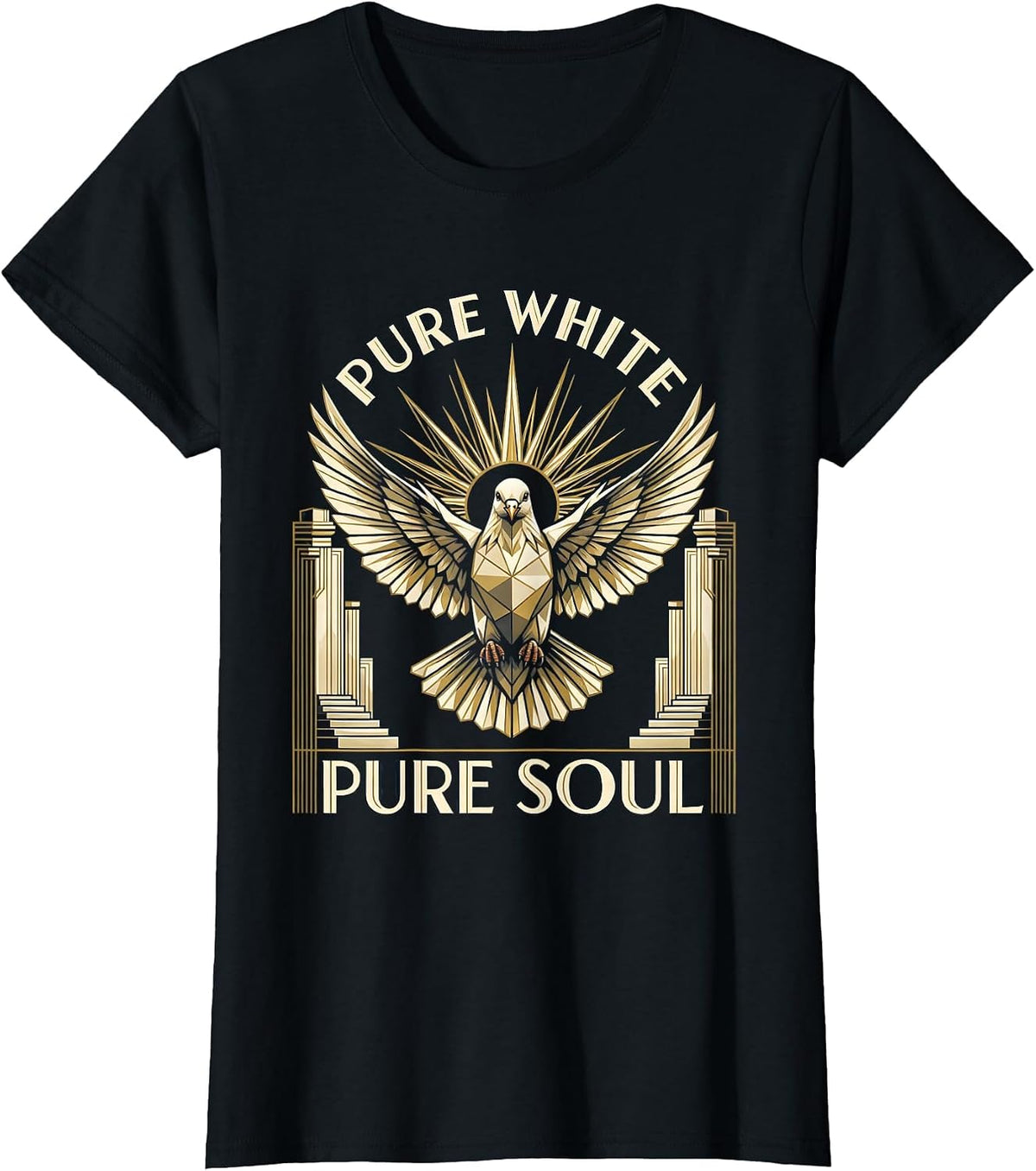 Pure White Pure Soul Freedom Graphic Design T-Shirt - Black