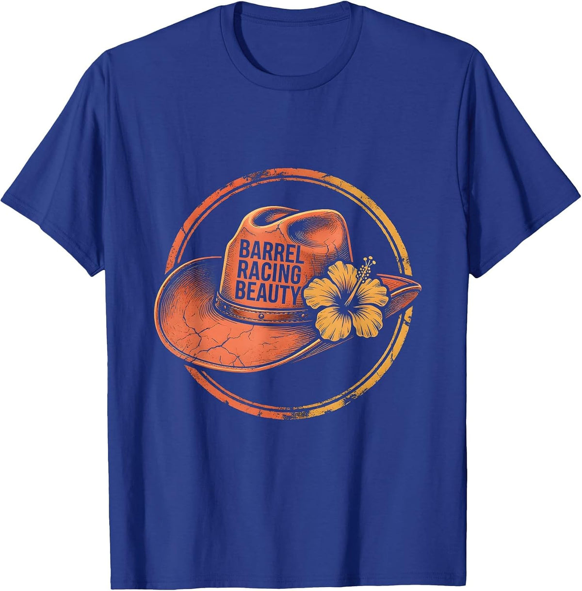 Barrel Racing Beauty Rodeo Women Design T-Shirt - Royal Blue