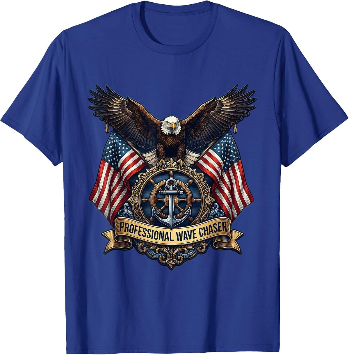 Professional Wave Chaser Sailor Design T-Shirt - Royal Blue