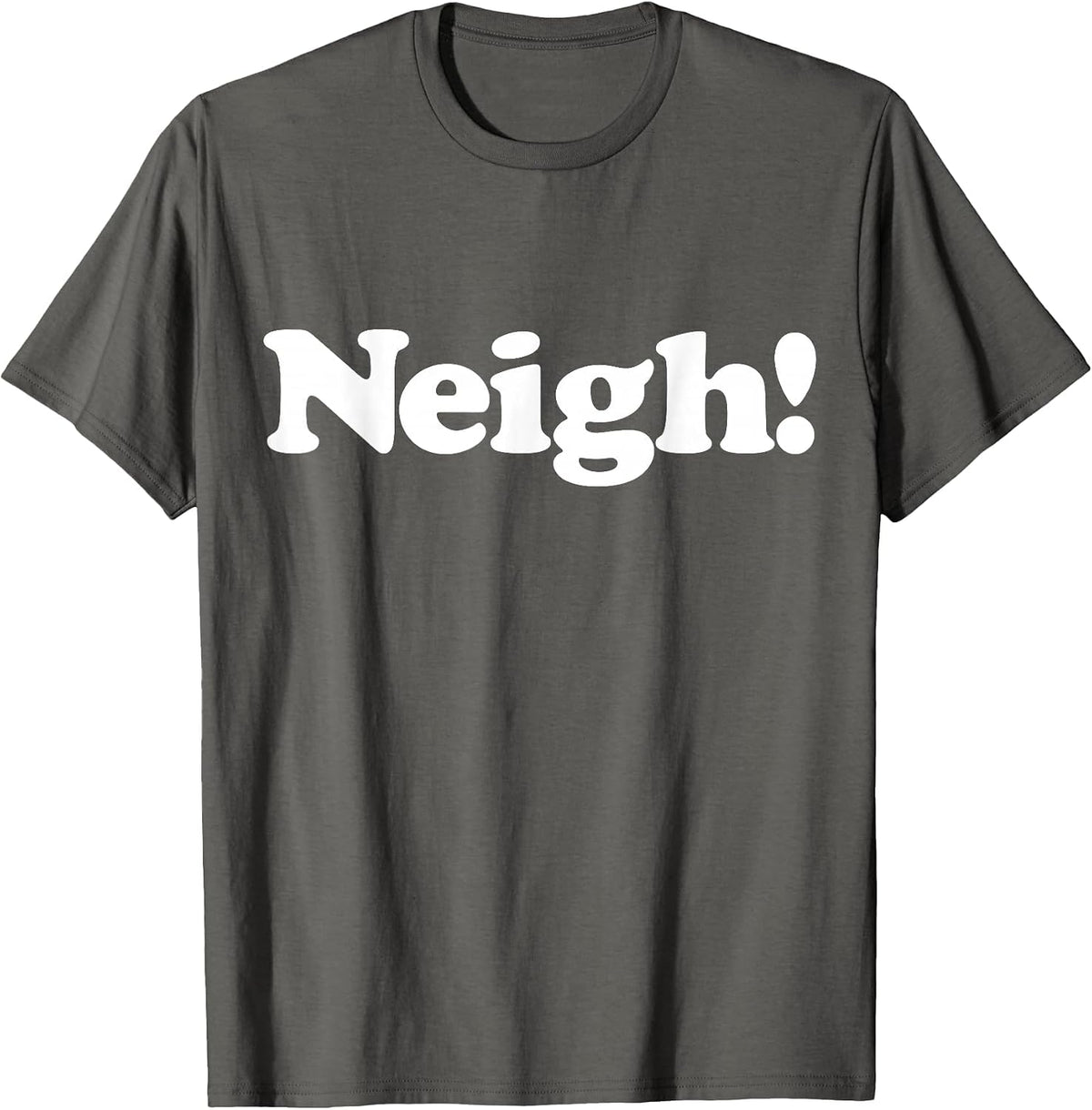 Neigh! Funny Cute Horse Sound Word Favorite Farm Animal Fan T-Shirt - Asphalt Grey