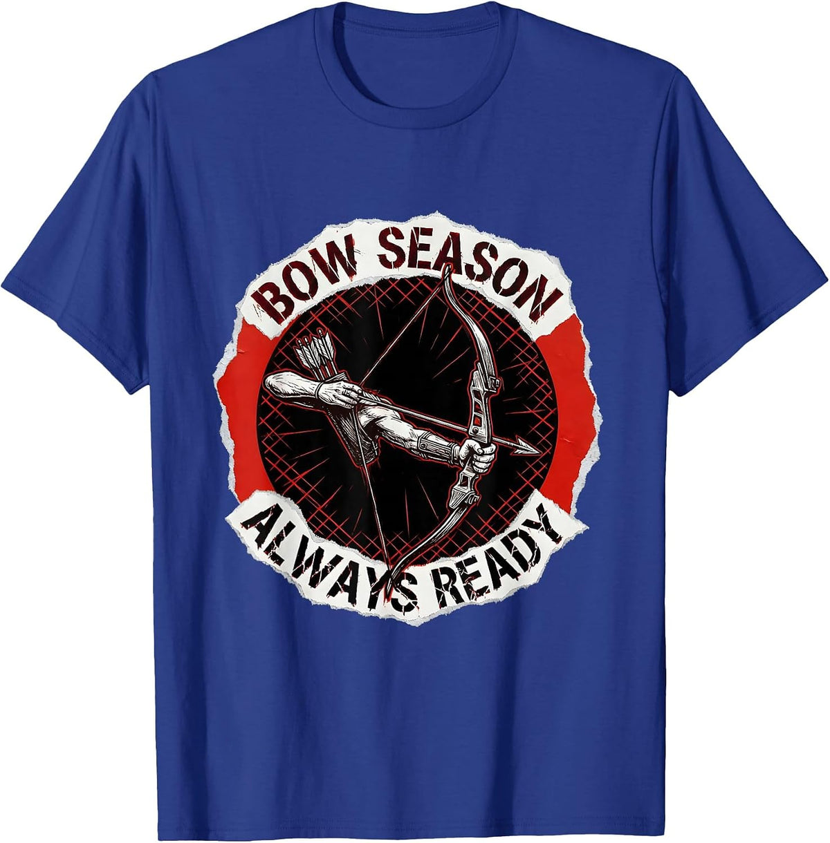 Bow Season Always Ready Archery Hunter Design T-Shirt - Royal Blue