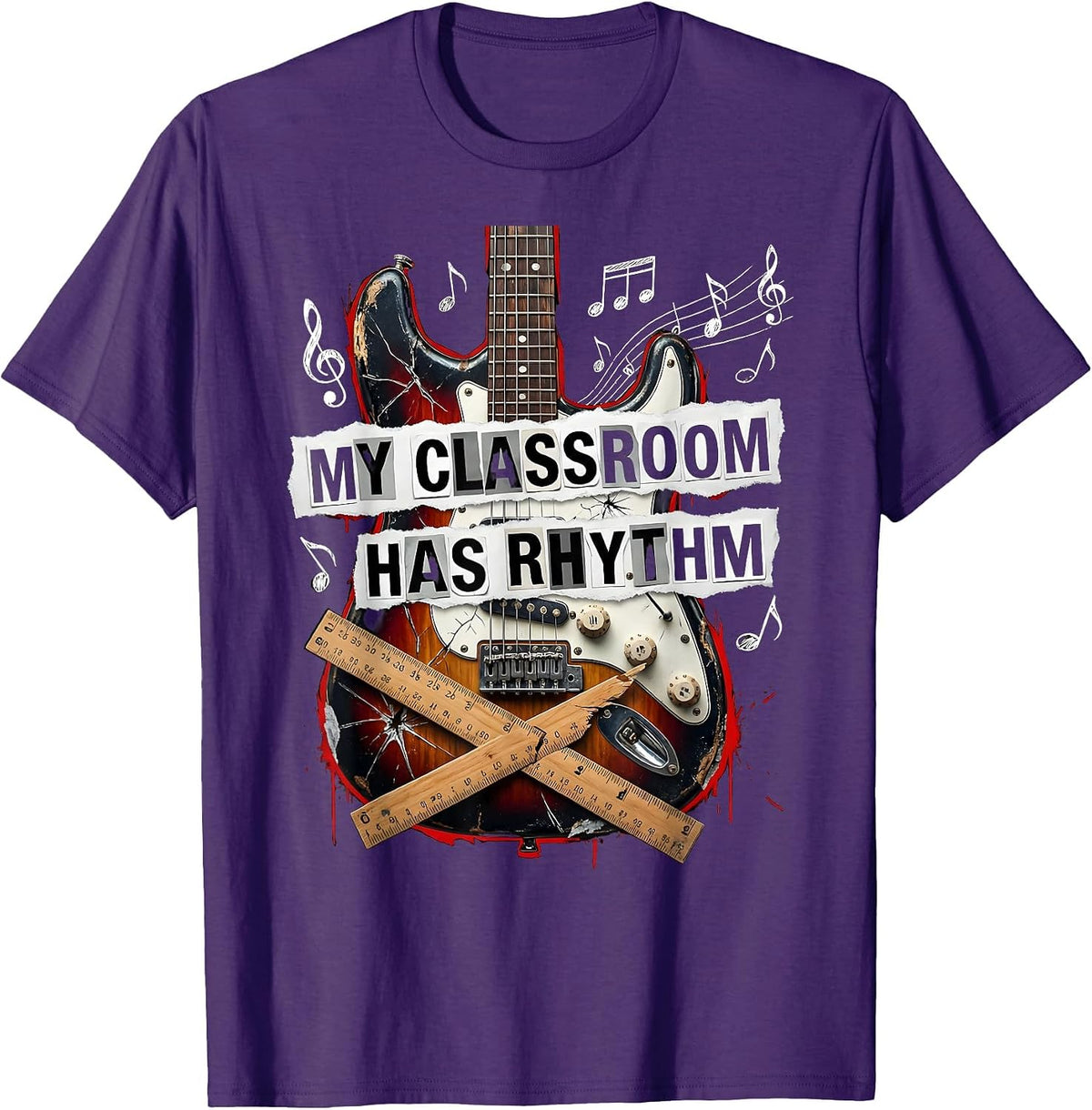 My Classroom Has Rhythm Music Teacher Design T-Shirt - Purple