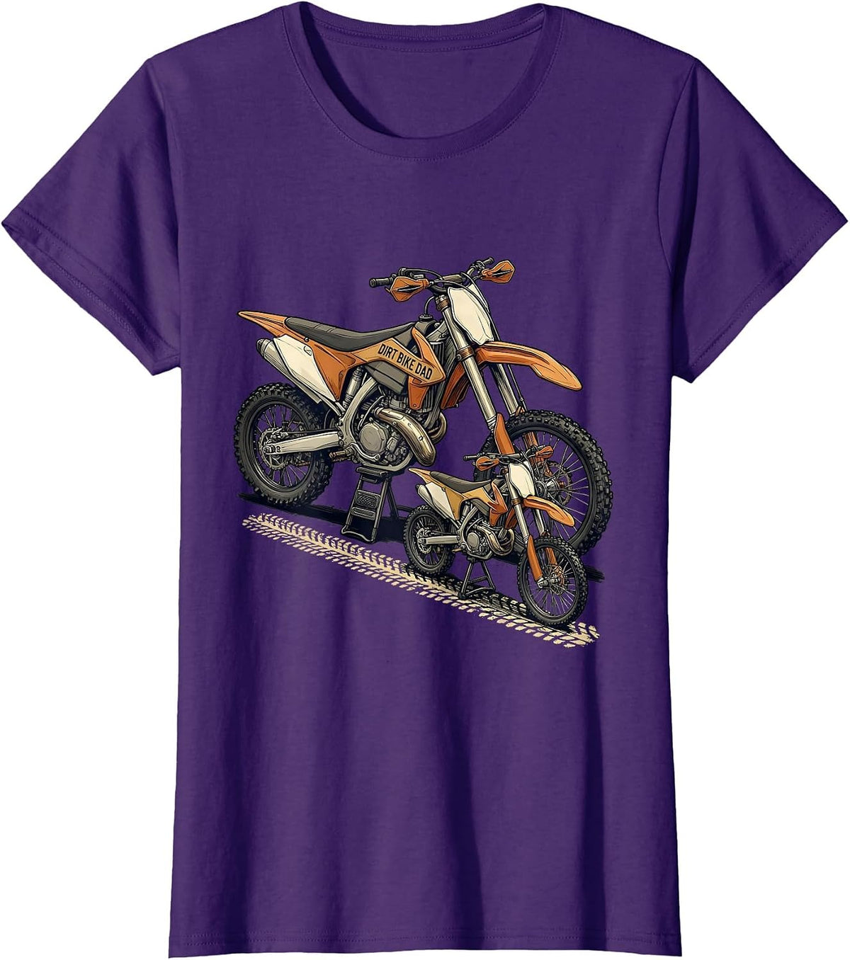 Women's Dirt Bike Dad Motocross Off-Road Rider Pride T-Shirt - Purple
