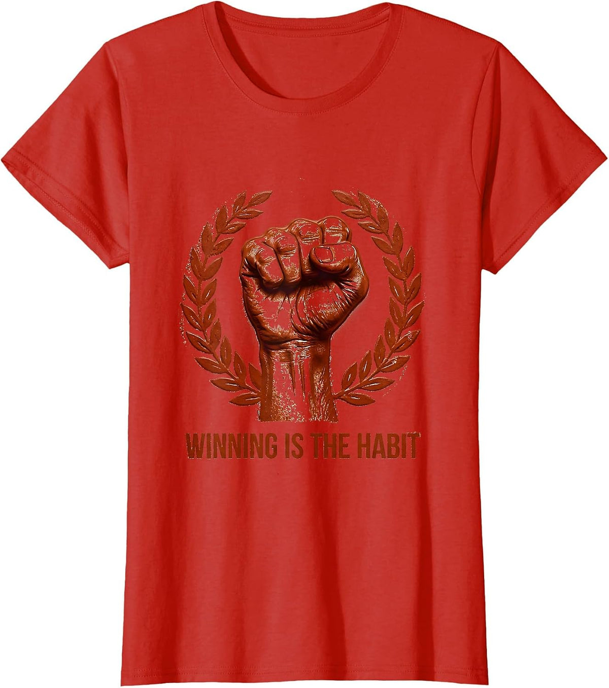 Winning Is The Habit Go Sports Graphic Design T-Shirt - Red