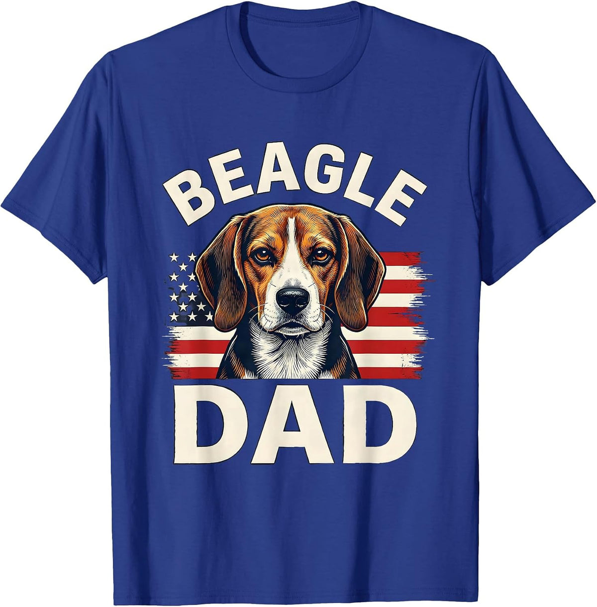 Men's Beagle Dad Patriotic 4th Of July Truck Lover Gift T-Shirt - Royal Blue