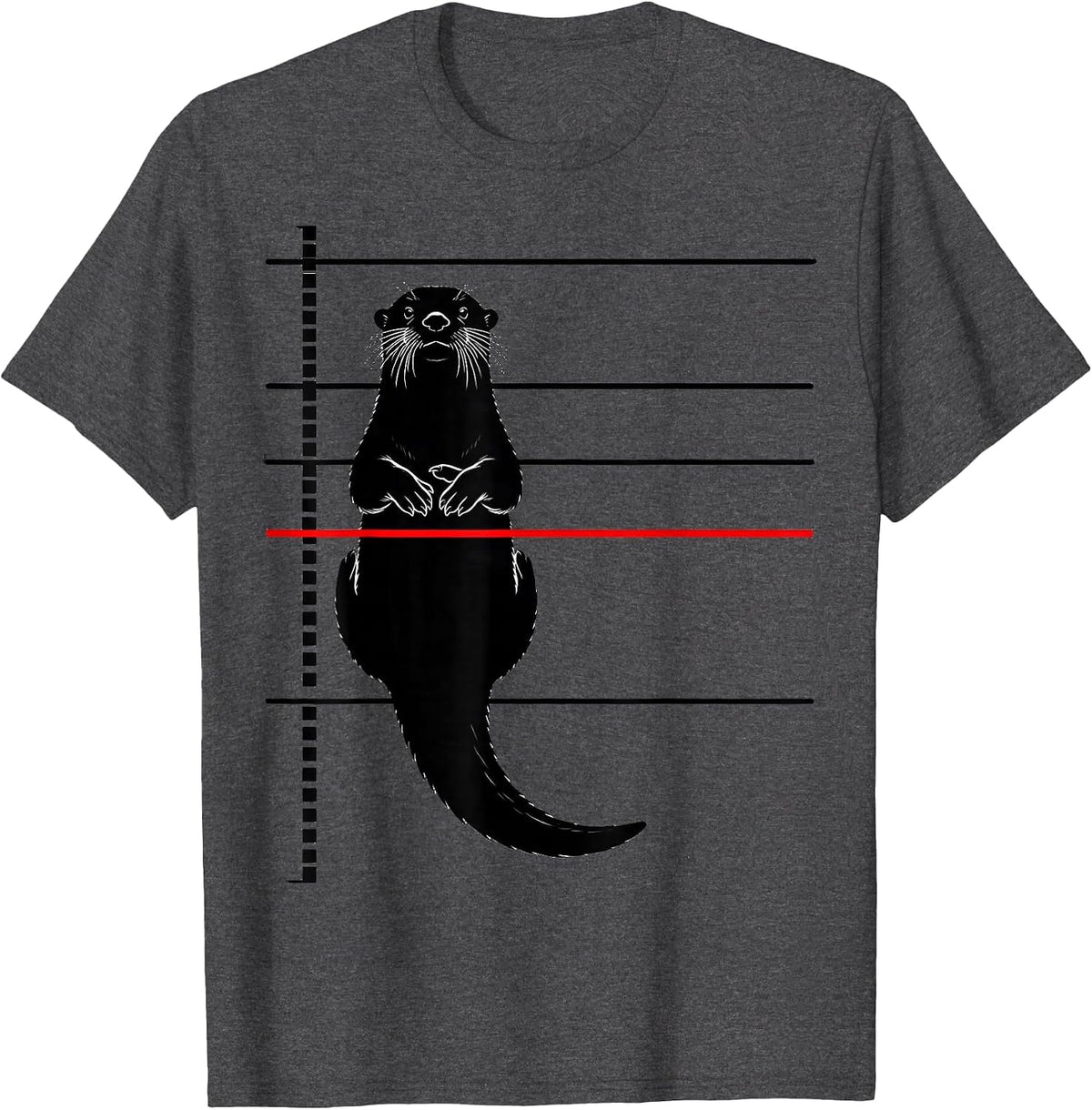 Otter Silhouette Funny Otter Lover Novelty Humor T-Shirt - Dark Heather Grey