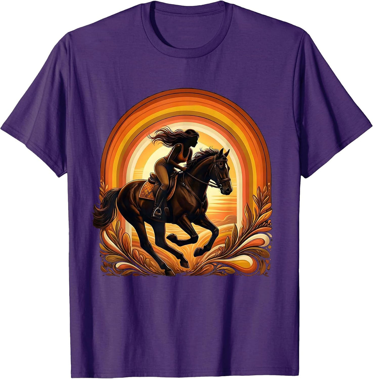 Men's Barrel Racer Tight Turn Rodeo Graphic T-Shirt - Purple