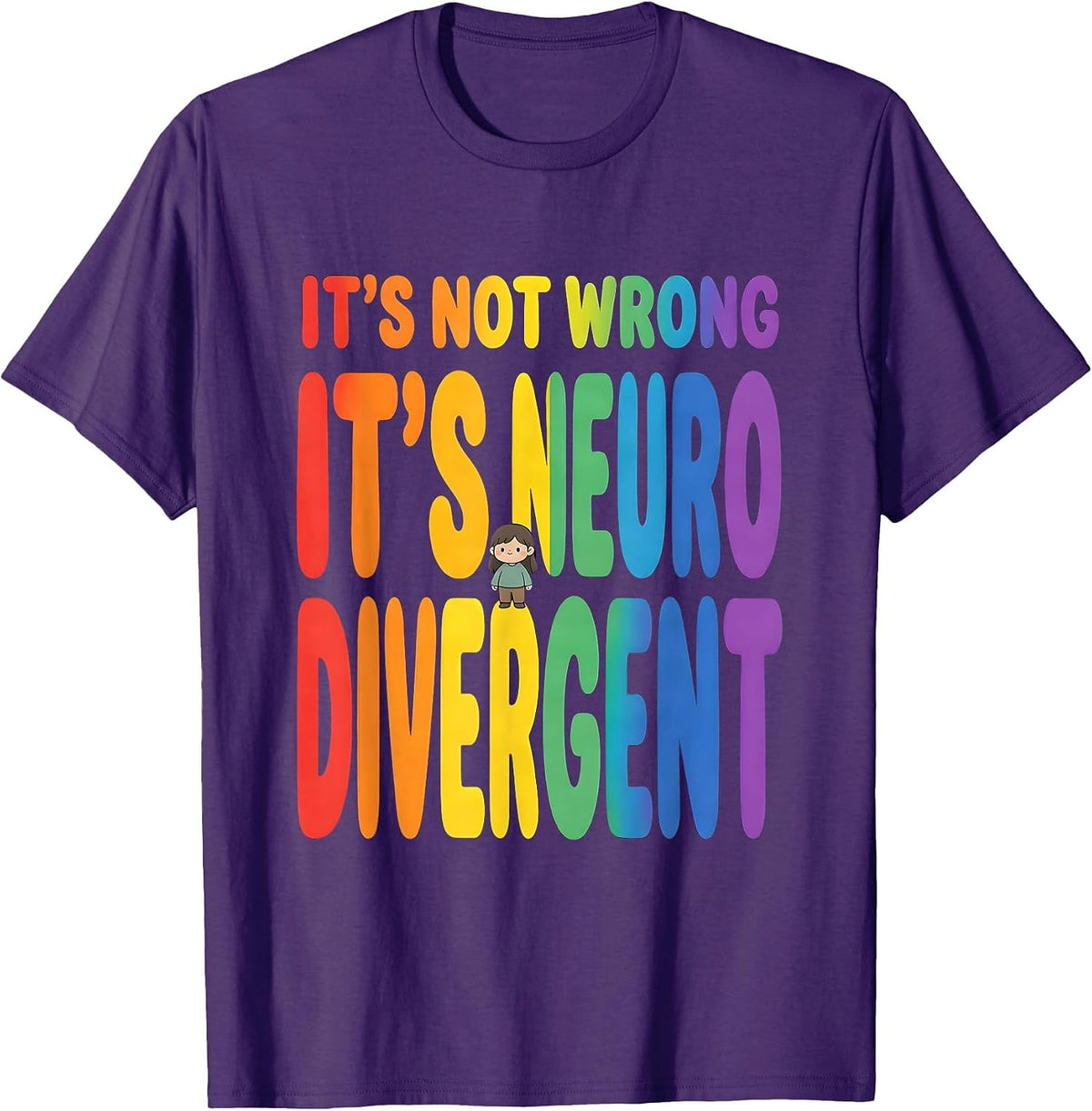 It's Not Wrong It's Neurodivergent Neurodiversity Awareness T-Shirt - Purple