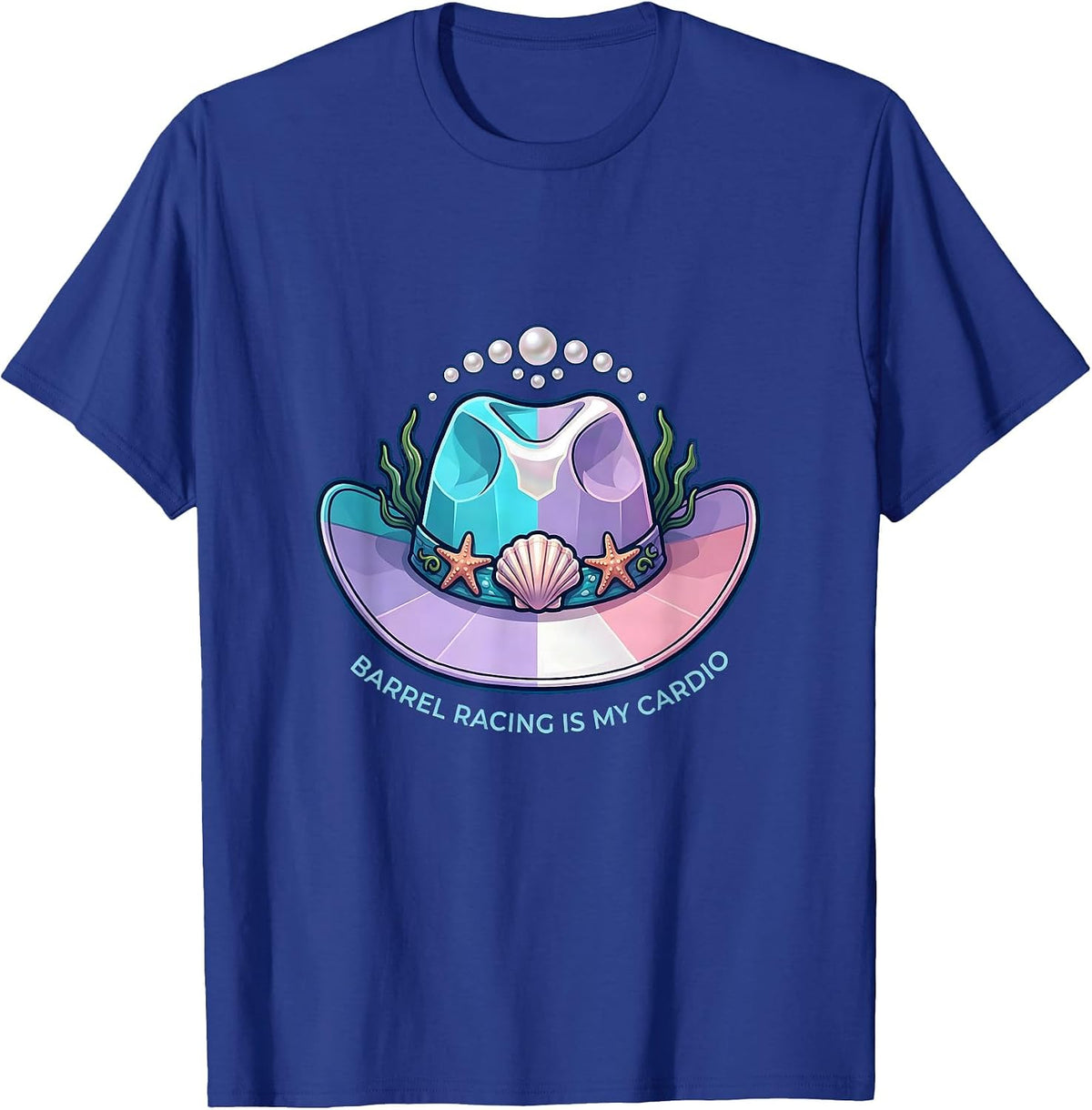 Men's Barrel Racing Is My Cardio Rodeo Design T-Shirt - Royal Blue