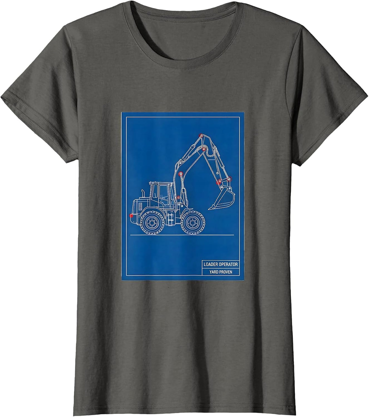 Women's Loader Operator, Yard Proven Technical Blueprint Heavy T-Shirt - Asphalt Grey