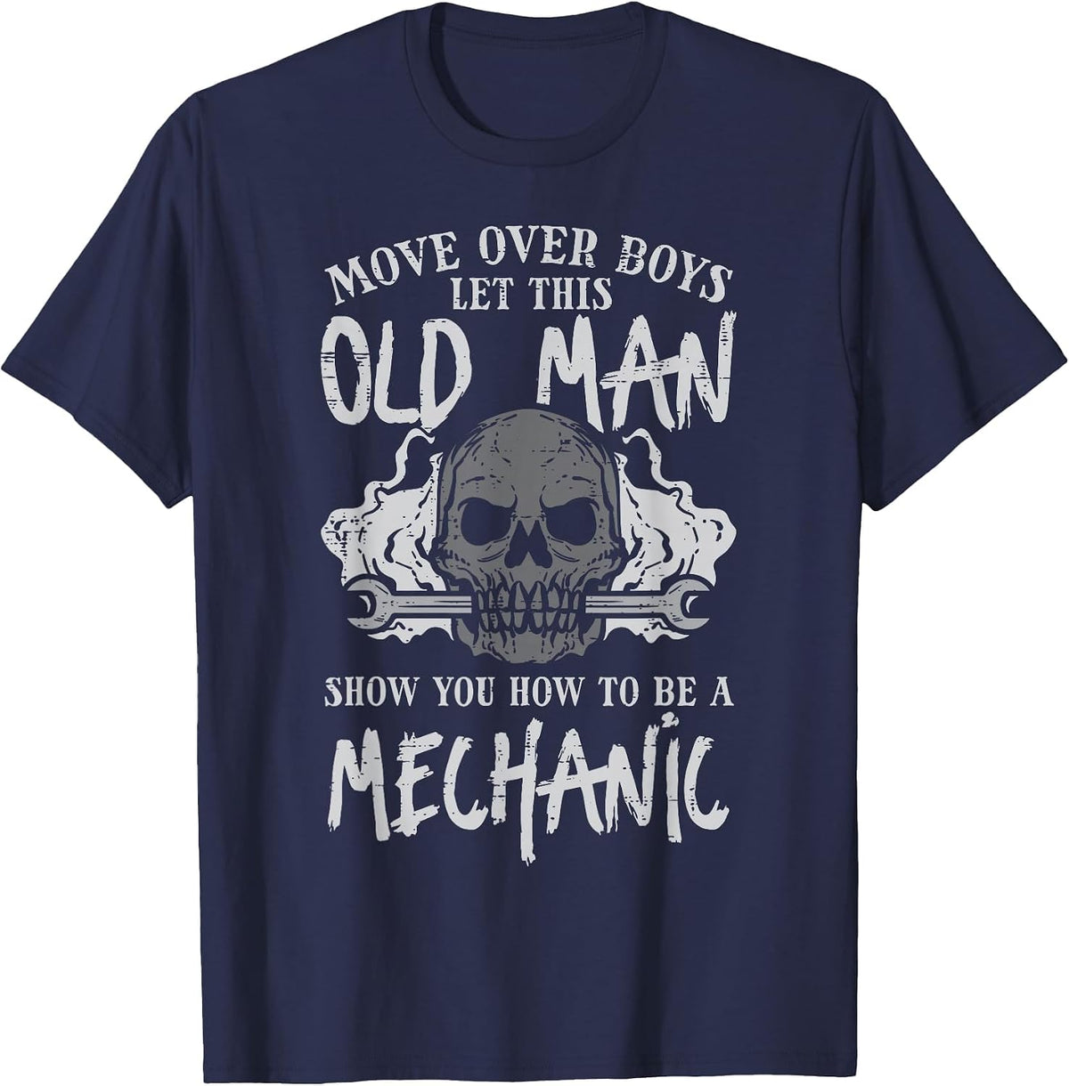 Let This Old Man Show How to Be Mechanic Funny Grandpa Men T-Shirt - Navy Blue