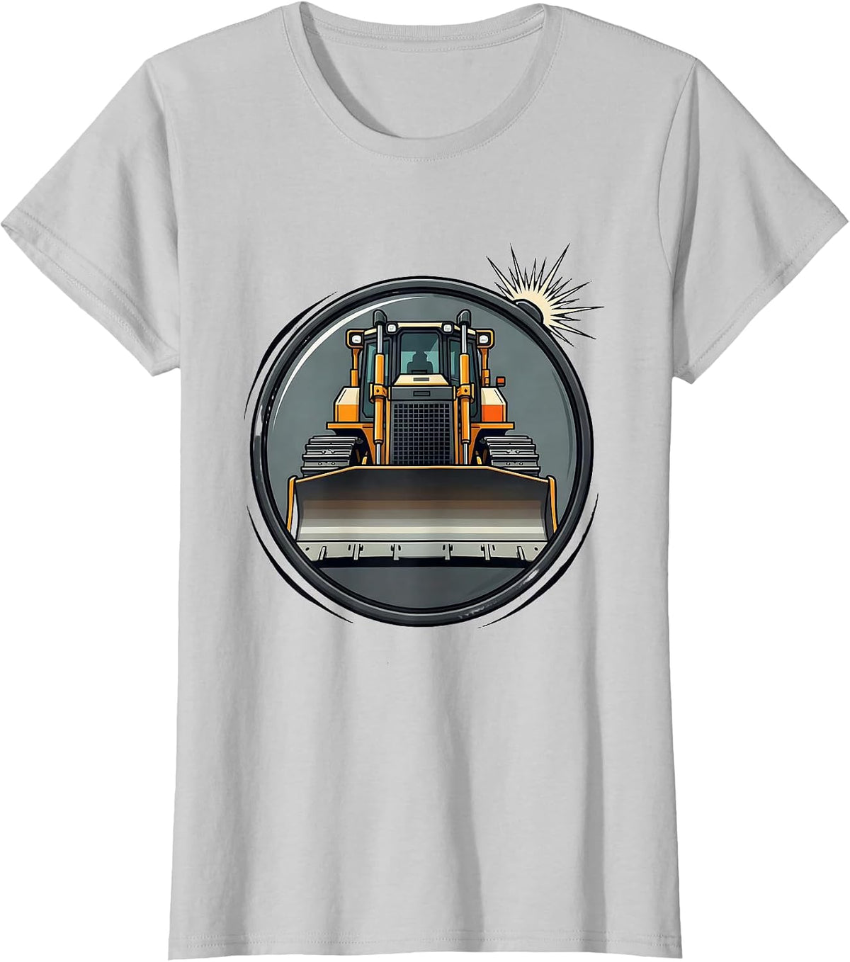 Dozer Mass Vintage Badge Heavy Equipment Operator Humor T-Shirt - Silver Grey