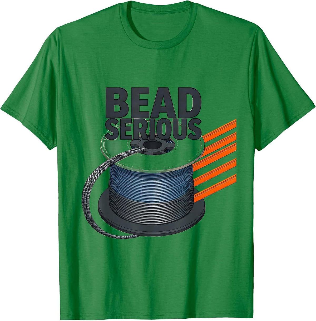 Men's Bead Serious Funny Welder Metal Worker Trade Humor T-Shirt - Kelly Green
