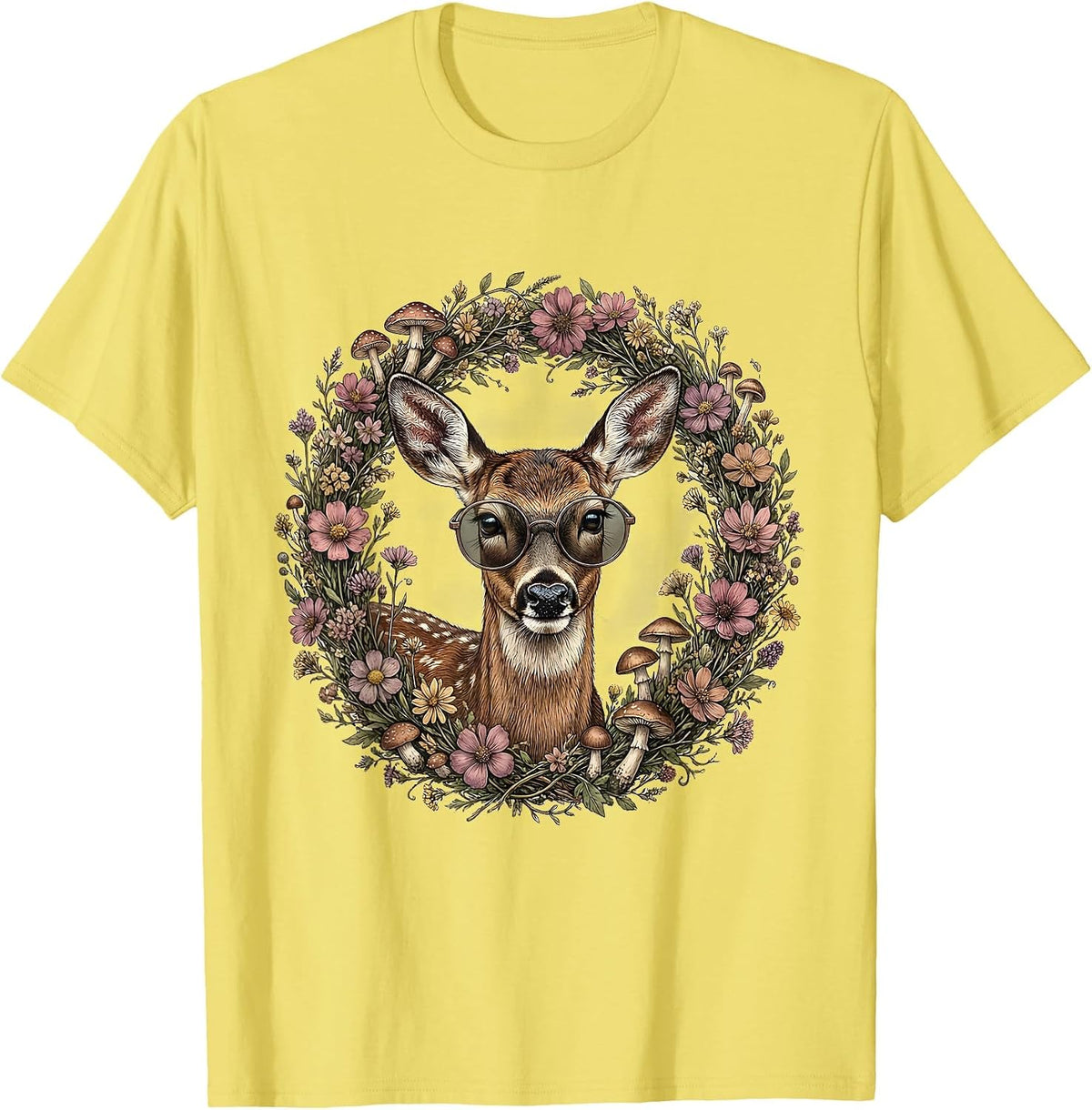 Men's Chic Gigi Oversized Sunglasses Illustration T-Shirt - Lemon Yellow