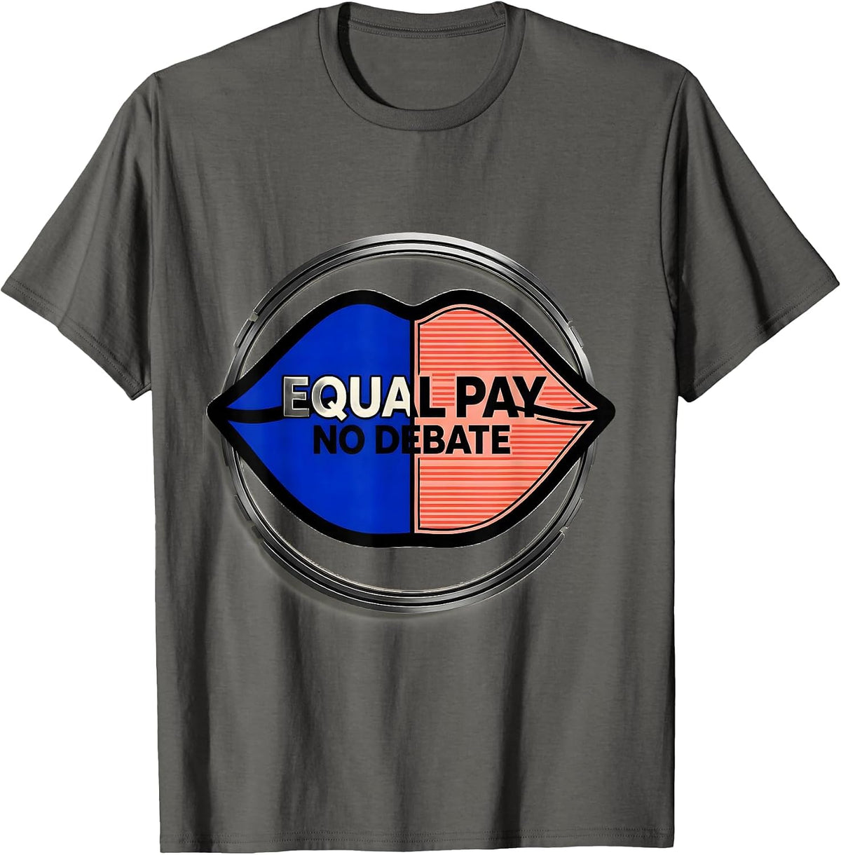 Men's Equal Pay No Debate Feminist Graphic Design T-Shirt - Asphalt Grey