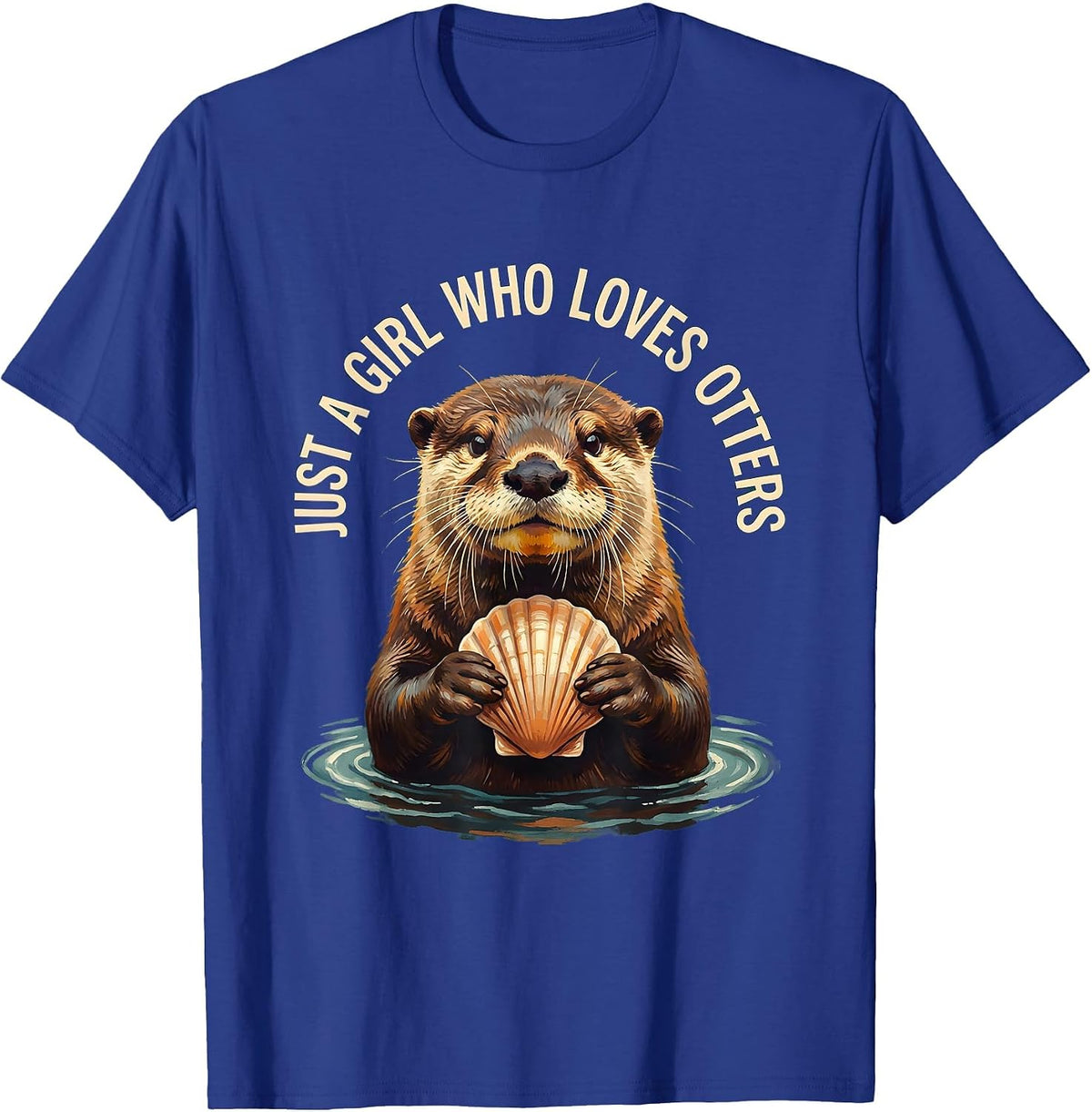 Men's Just A Girl Who Loves Otters Animal Lover Humor T-Shirt - Royal Blue