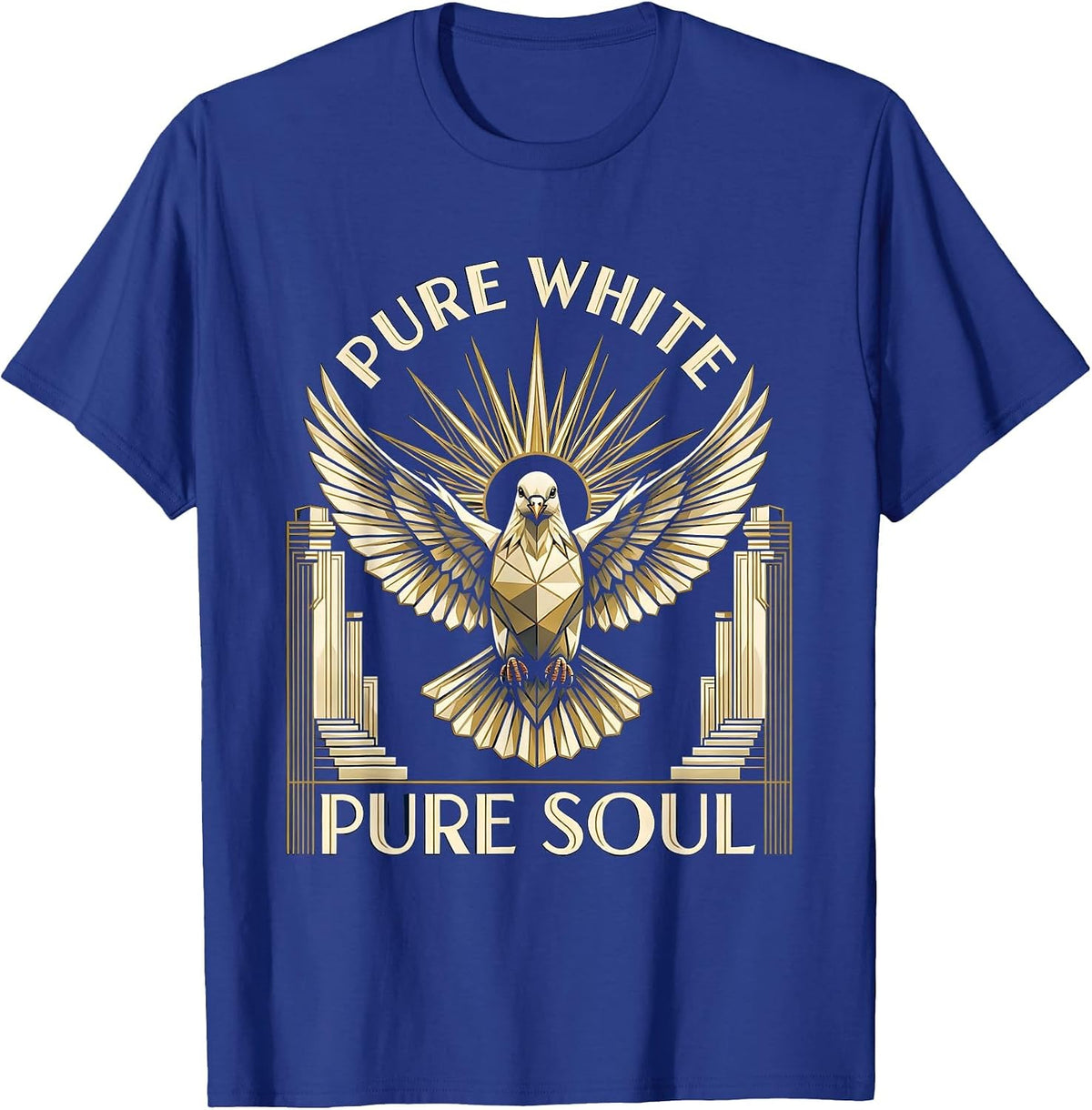 Pure White Pure Soul Freedom Graphic Design T-Shirt - Royal Blue