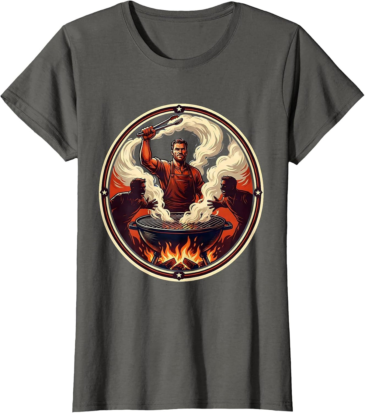 Women's Son In Law Favorite Child Grill Master Design T-Shirt - Asphalt Grey