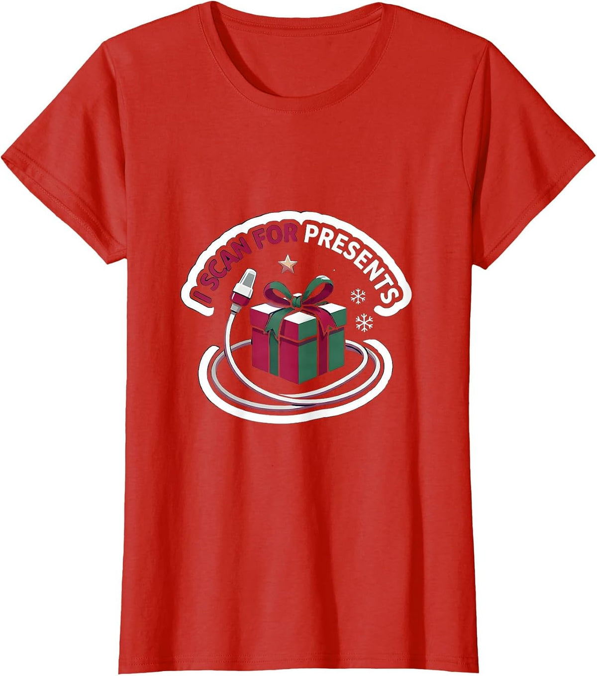 I Scan For Presents Funny Sonographer Ultrasound Tech T-Shirt - Red