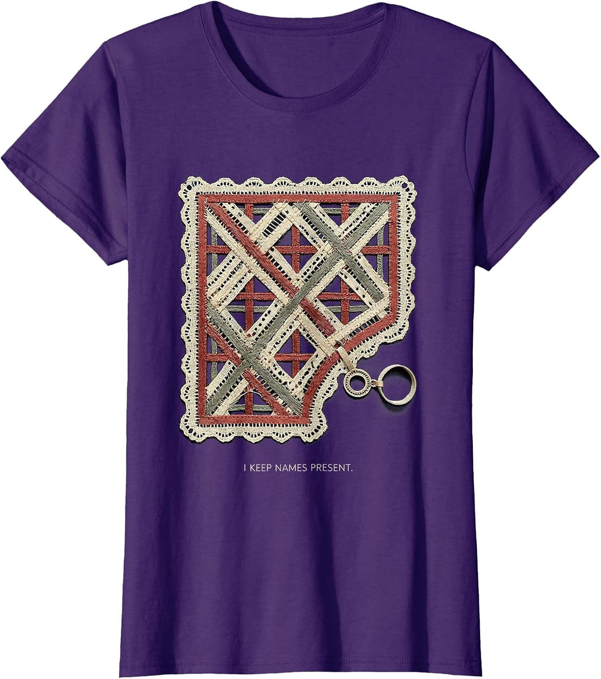 Women's I Keep Names Present Retro Kindness Inclusion Positivity T-Shirt - Purple