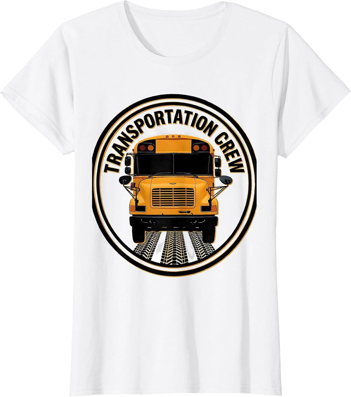 Transportation Crew Screenprint Bus Driver Transportation T-Shirt - White