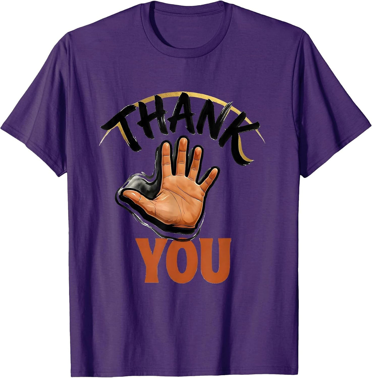 Thank You Sign Language Teacher Deaf Awareness ASL T-Shirt - Purple