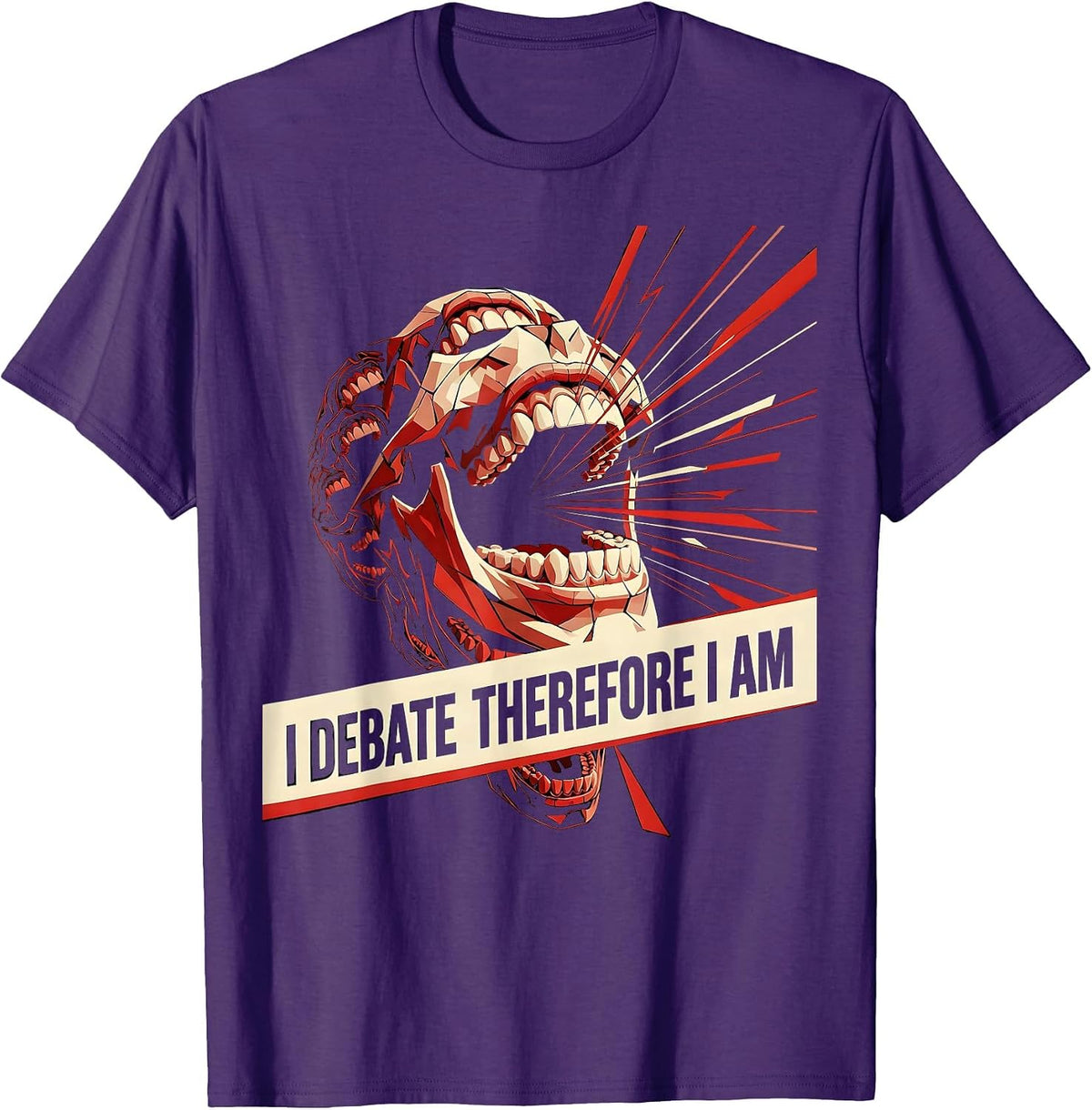 I Debate Therefore I Am Master Debater Design T-Shirt - Purple