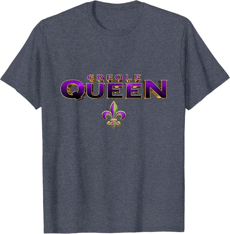 Creole Queen T-Shirt - Heather Blue
