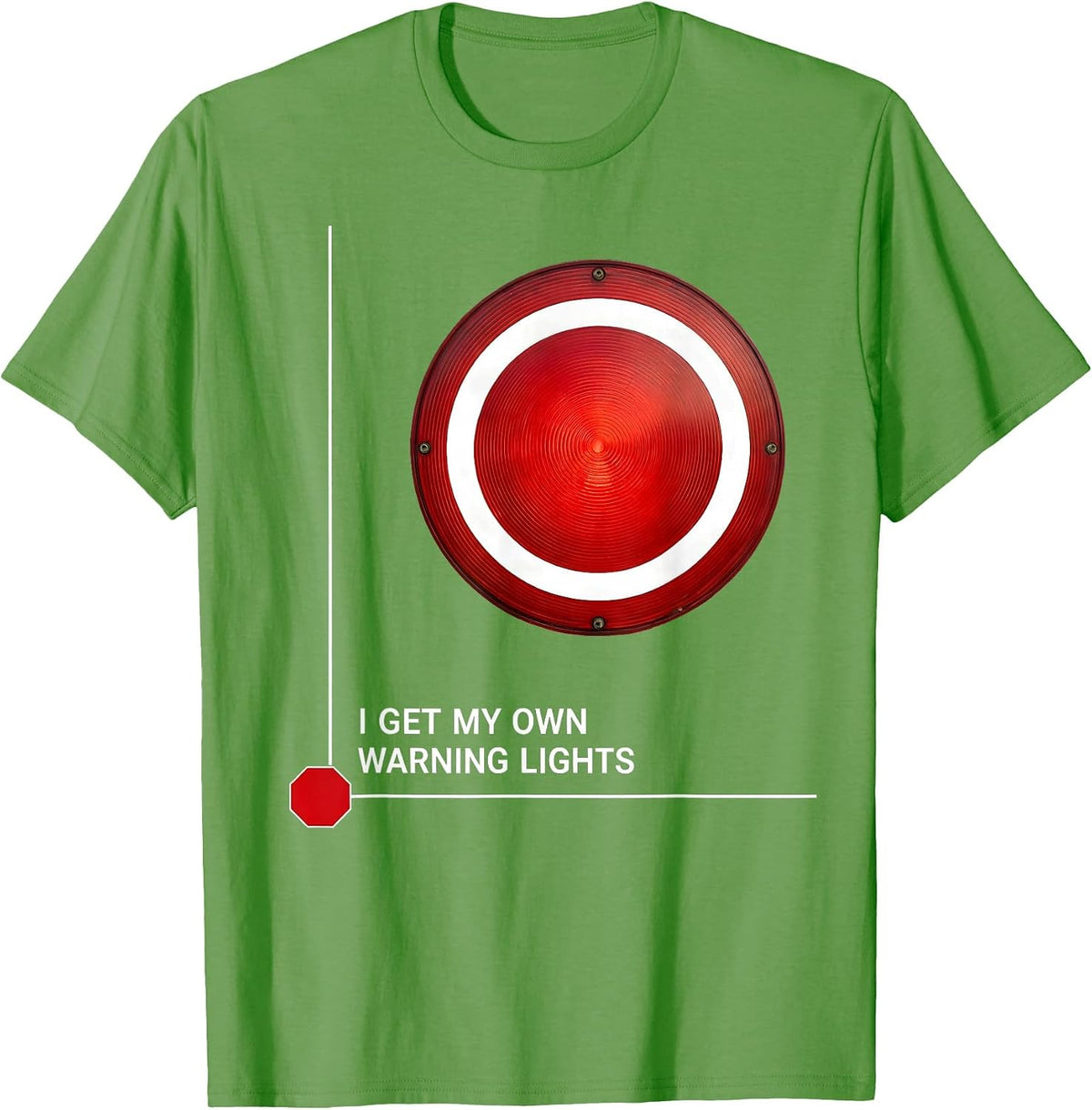 Men's I Get My Own Warning Lights Funny School Bus Driver T-Shirt - Grass Green