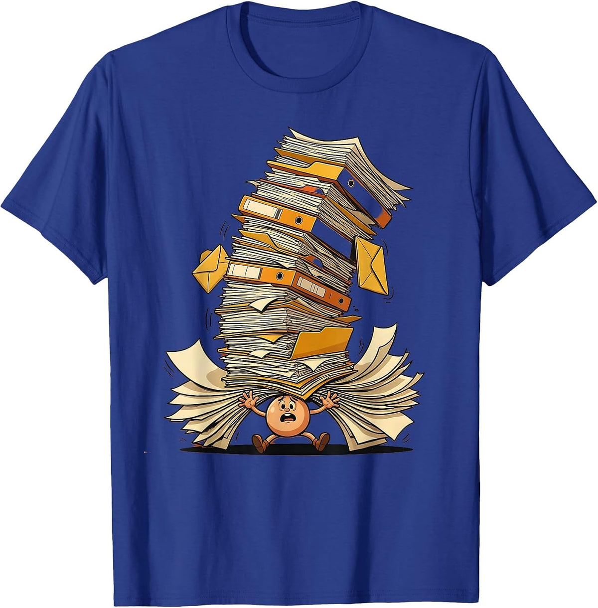Labor Day Sarcasm Buried in Work Illustration T-Shirt - Royal Blue