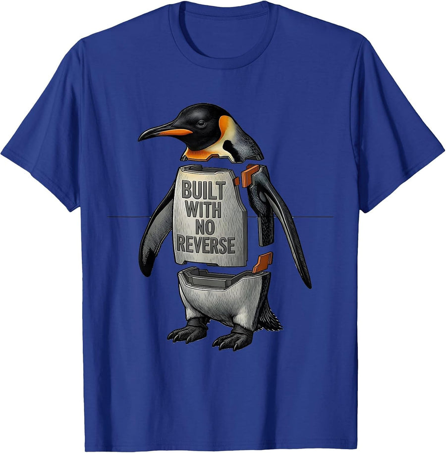 Built With No Reverse Funny Penguin Martial Arts Dark Humor T-Shirt - Royal Blue