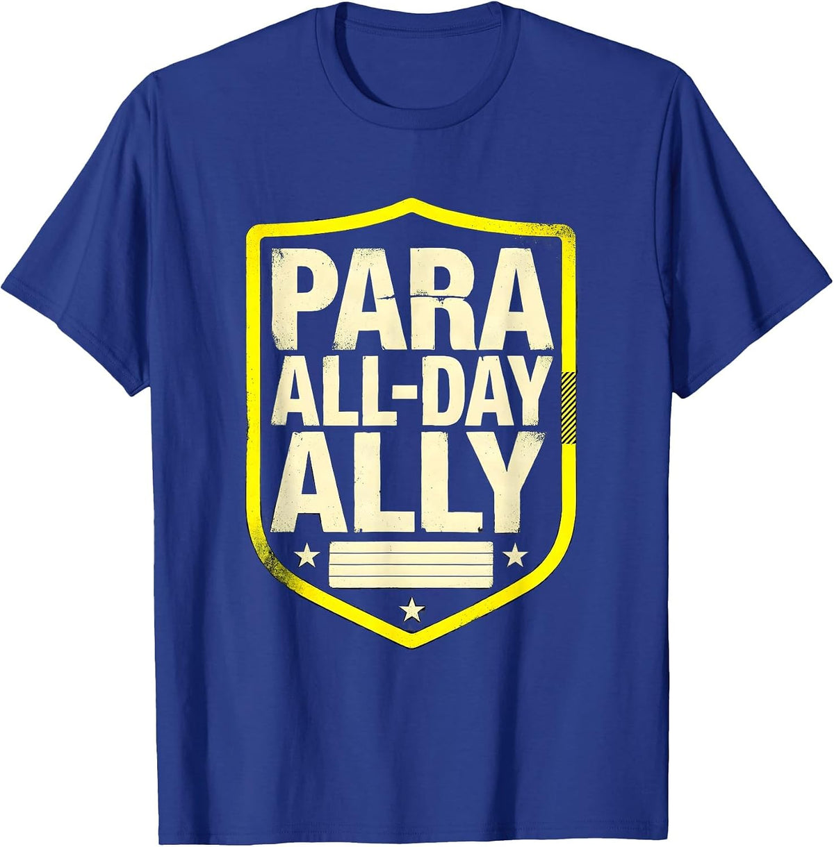 Men's Para All-Day Ally Stencil Graphic Teacher's Aide T-Shirt - Royal Blue