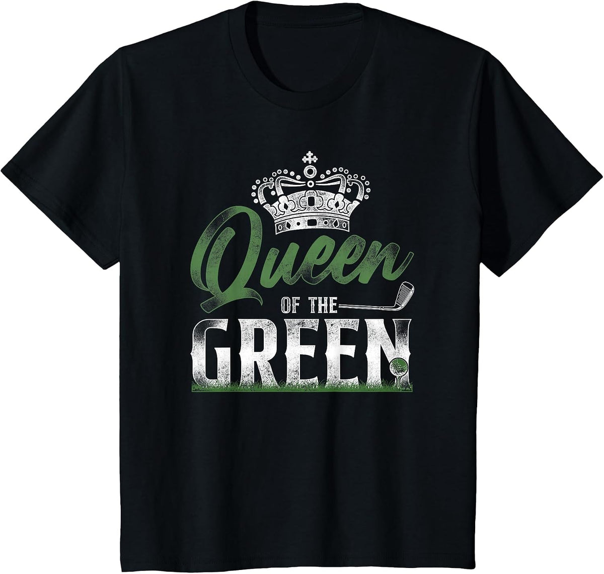 Golf Queen Vintage Crown Queen of The Green T-Shirt - Black