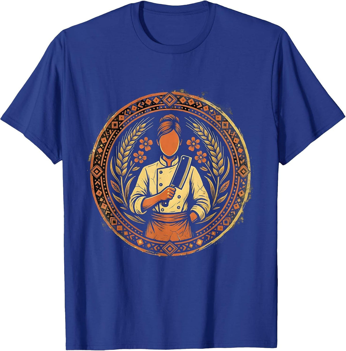 Labor Day Chef Illustration Graphic Tee T-Shirt - Royal Blue