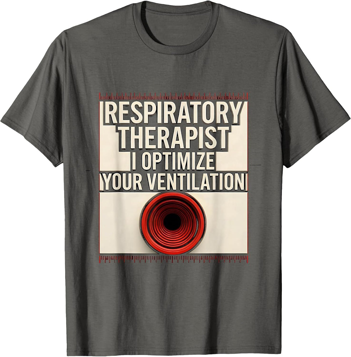 Men's Respiratory Therapist. I Optimize Your Ventilation Geometric T-Shirt - Asphalt Grey