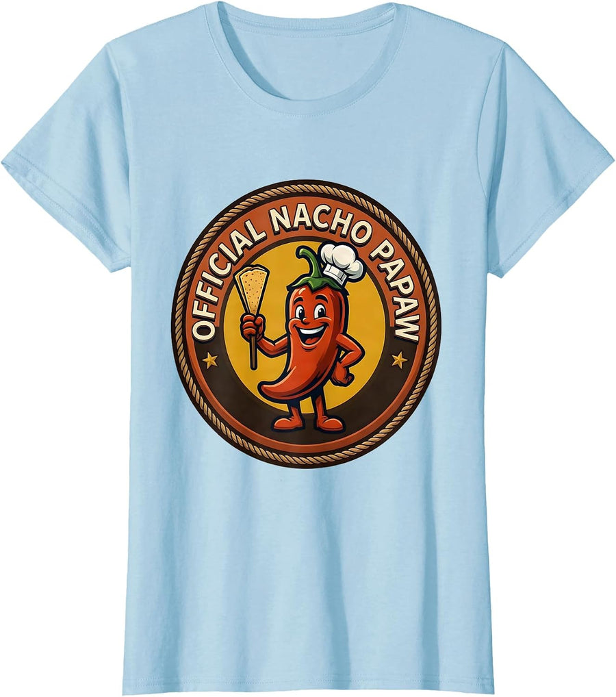 Women's Official Nacho Papaw Funny Grandpa Mexican Cinco De Mayo T-Shirt - Baby Blue