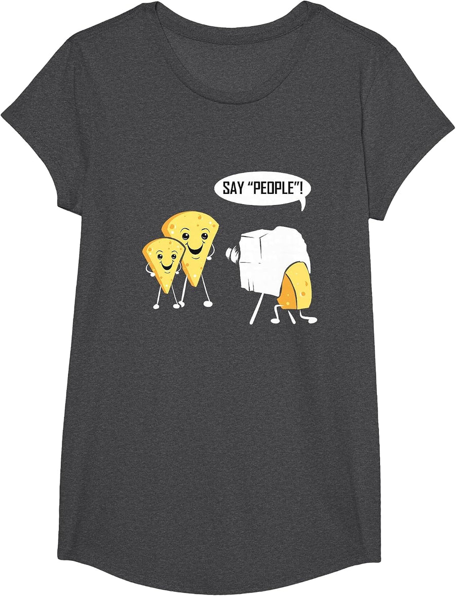 Photography Cheese Funny for Photographer Photo Camera T-Shirt, Girls, Dark Heather Grey, Small - As Pictured