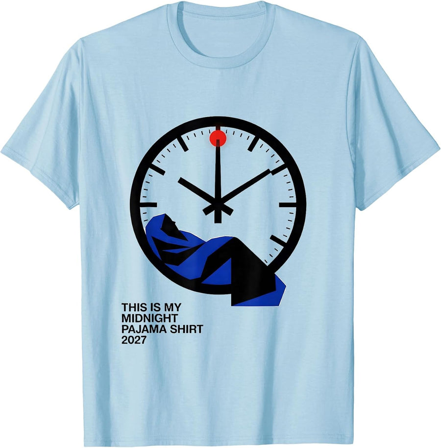 Men's This Is My Midnight Pajama Shirt 2027 Swiss International T-Shirt - Baby Blue