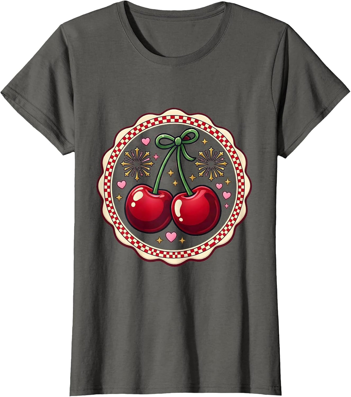 Women's Birthday Champagne Bottle Popping Fireworks Burst T-Shirt - Asphalt Grey