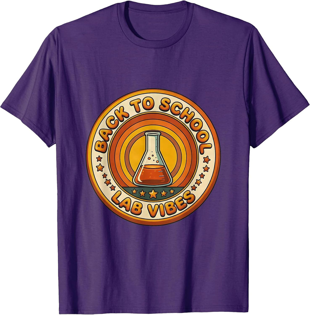 Back to School Lab Vibes Science Teacher Design T-Shirt - Purple