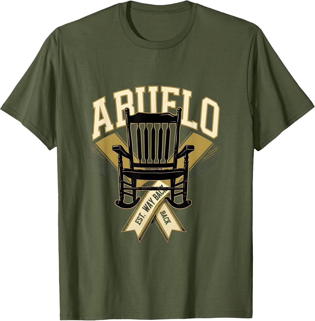 Abuelo Est. Way Back Grandfather Pride Design T-Shirt - Olive Green