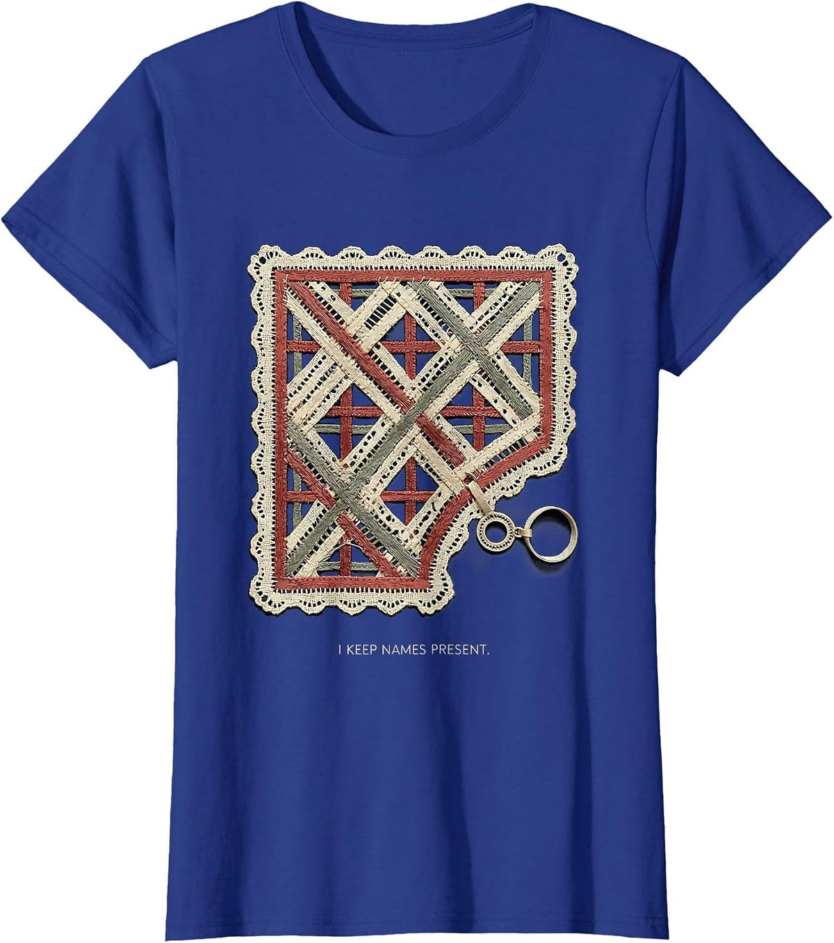 Women's I Keep Names Present Retro Kindness Inclusion Positivity T-Shirt - Royal Blue