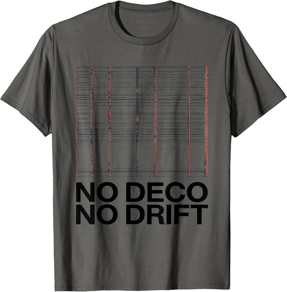 No Deco No Drift Swiss International Scuba Diving T-Shirt - Asphalt Grey