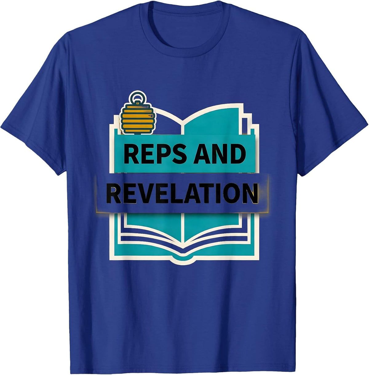 Reps And Revelation Midcentury Modern Christian Gym Faith T-Shirt - Royal Blue