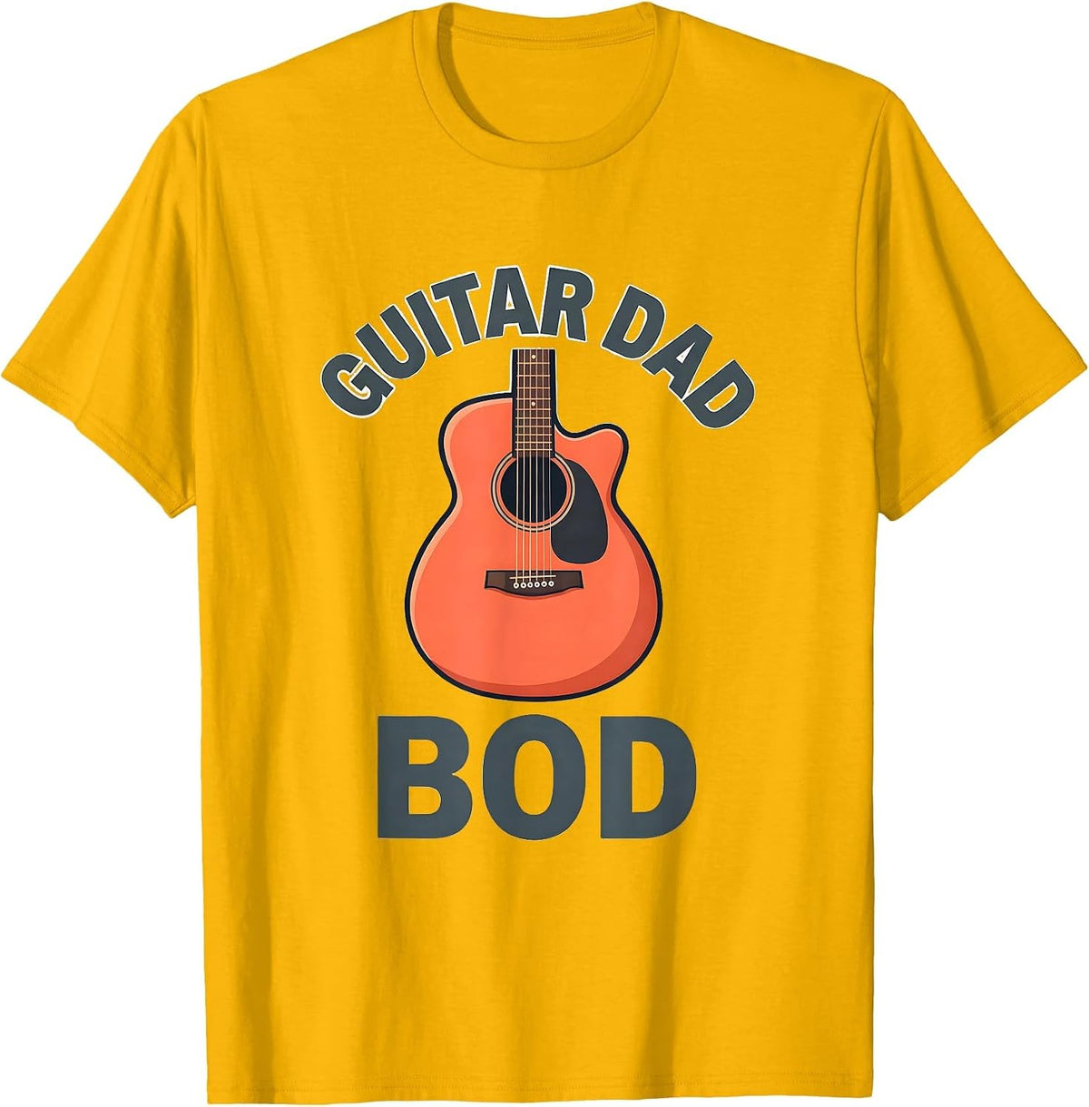 Guitar Dad Bod Funny Guitar Player Dad Gift T-Shirt - Golden Yellow