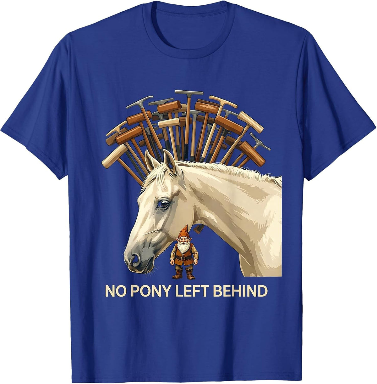 No Pony Left Behind Polo Player Equestrian Sport Fan T-Shirt - Royal Blue