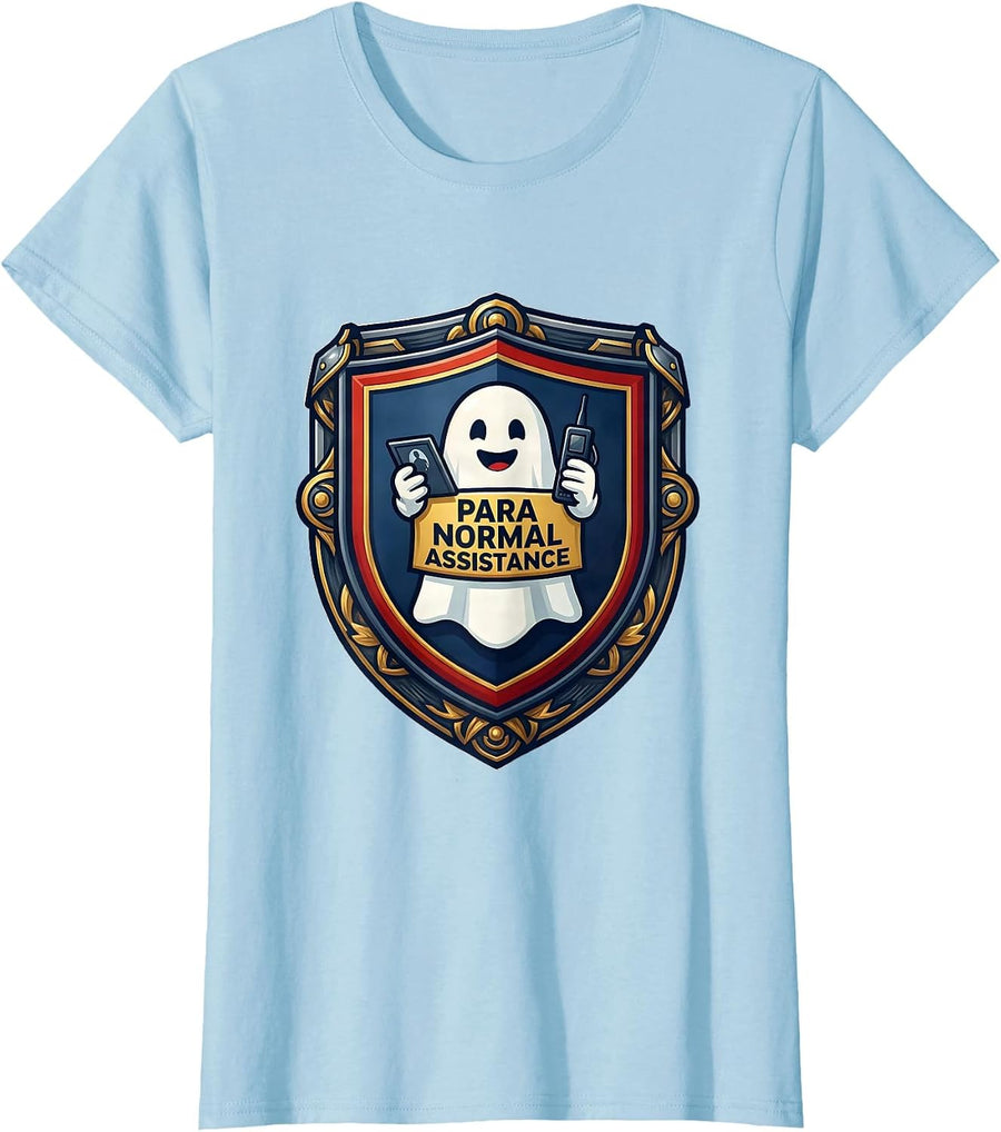 Women's Para Normal Assistance Funny Ghost Paraprofessional T-Shirt - Baby Blue
