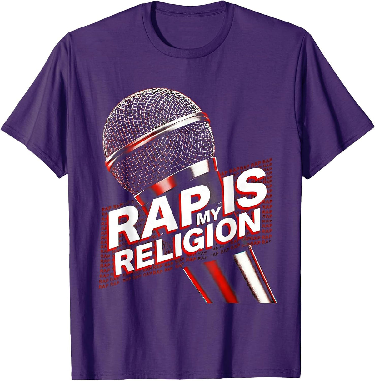 Rap Is My Religion Hip Hop Devotion Design T-Shirt - Purple
