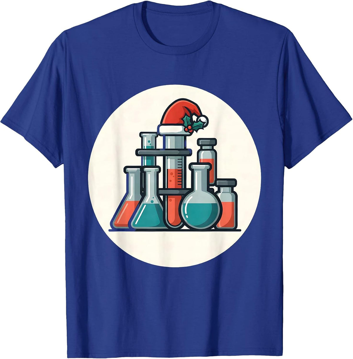 Lab Tech Christmas Squad Funny Pharmacy Technician Badge T-Shirt - Royal Blue
